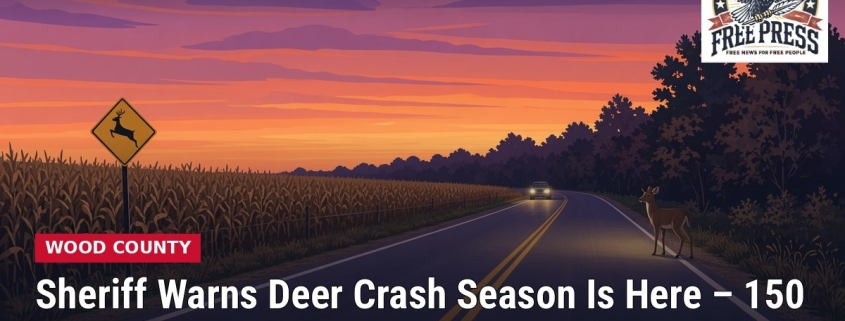 Illustration: WOOD COUNTY | Sheriff Warns Deer Crash Season Is Here – 150 Deer Crashes Already This Year